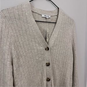 Madewell Pointelle Ribbed Cardigan Sweater